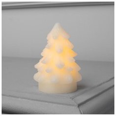 Набор световых фигур Luazon Lighting воск, "Елочки", 8 см, 12 штук, белый