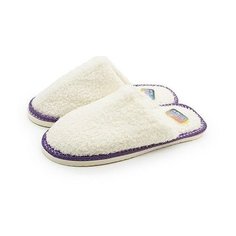 Тапочки Женские Smile of Milady из искусственной шерсти с фиолетовой отстрочкой А-42-022-06 р. 36/37