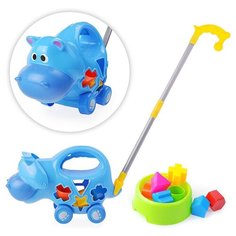 Каталка-сортер Oubaoloon "Бегемотик", в пакете (87368)