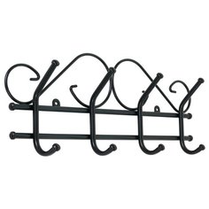 ВЕШАЛКА НАСТЕННАЯ "АЖУР 4" (4 КРЮЧКА) 480*80*210 ММ ЧЕРНЫЙ (1/5) ВНА 200Ч ЗМИ