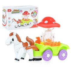 Лошадка с каретой Oubaoloon на батарейках, в коробке (HD9008B)