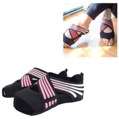 Носки для йоги противоскользящие (розовые, размер 39-40) Noname