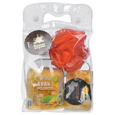Подарочный набор 3 предмета (соль, мыло, мочалка) "Банные штучки" (41402)