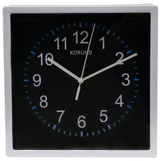 Часы настенные "KORUND" KJ555, кварцевые, современный стиль, тёмный циферблат, 20*20 см