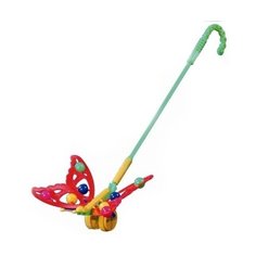 Каталка на палочке "Бабачка" 30 см Огонёк