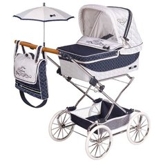 82037 Коляска с сумкой и зонтиком для кукол REBORN серии ТОП-коллекшн, 90 см (складная, с регулируе De Cuevas