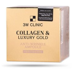 3W CLINIC Сыворотка с золотом и коллагеном Collagen & Luxury Gold Anti Wrinkle Ampoule 13 мл , 4 шт.