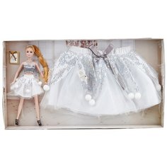 Набор оригинальной детской куклы Эмили и юбочка Звездочка с аксессуарами / Большая дизайнерская кукла в подарок для девочек от 3 лет / 28 см Emily