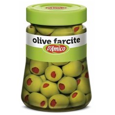 Оливки фаршированные перцем 290 г, Olive farcite salamoia DAmico 290 gr