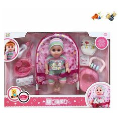 Игровой набор Мой малыш, в комплекте кукла-пупс 35см,пьет,писает,звук,предм.9шт.,эл.пит.AG13х3шт. вх.в компл. Shantoy Gepay 200441809 Наша Игрушка