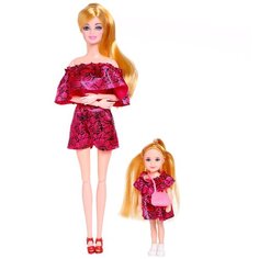 HAPPY VALLEY Кукла с дочкой Family Look "Будь в тренде" бордо 4824568