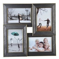 Коричневая фоторамка на 4 фотографии, 31,5*31,5 см, МДФ Простые решения