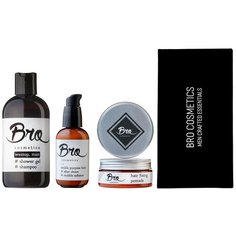 Подарочный набор Bro Cosmetics №5.3 // помада для укладки волос, бальзам для лица и бороды, sport шампунь-гель для душа, подарочная упаковка Brocosmetics