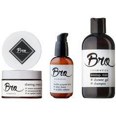 Набор Bro Cosmetics №5.2 // крем-гель для бритья, бальзам для лица и бороды, sport шампунь-гель 2 в 1 Brocosmetics