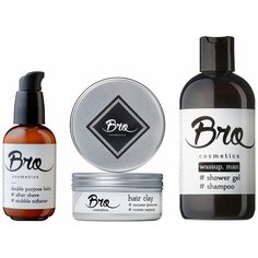 Набор Bro Cosmetics №5.5 // глина для укладки волос, бальзам для лица, sport шампунь-гель 2 в 1 Brocosmetics