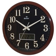 "Настенные часы большие круглые с календарем и термометром Gastar T 5120 B диаметр 42,7 см"