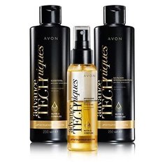 Набор для волос "Драгоценные масла" AVON. Шампунь 250 мл, ополаскиватель 250 мл, двухфазная сыворотка спрей 100 мл.