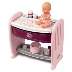 Кроватка для пупса 2 в 1 с регулируемой высотой Baby Nurse 8 акс. Smoby 220353