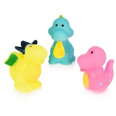 Игрушки для ванны Oubaoloon "Динозаврики", 3 шт, в сетке (SZ-YS727B)