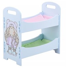 Кровать для кукол Коняша Двухъярусная, Кудряшка, серия "Бусинки", до 32 см (БДК06)