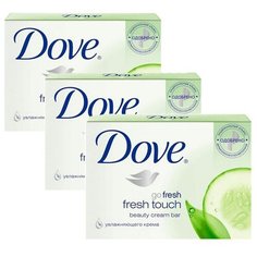 DOVE Крем-мыло твердое Прикосновение свежести 100гр (3 шт в наборе)