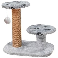 Когтеточка Дарэлл Джут 95 круглая с 2 полками серая 56 х 36 х 52 см (1 шт)
