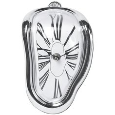 KARE Design Часы настольные Flow, коллекция "Поток" 12*18*13, АБС-пластик, Полистирол, Серебряный