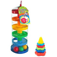 Набор развивающий: Игра "Зайкина горка №1" + Пирамида детская малая, БИПЛАНТ