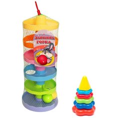 Набор развивающий: Игра "Зайкина горка №2" + Пирамида детская малая БИПЛАНТ