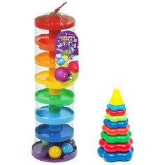 Набор развивающий: Игра "Зайкина горка МЕГА" + Пирамида детская большая БИПЛАНТ