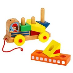 Каталка-конструктор на верёвке «Самолёт» 11,5×15×13 см Сима ленд