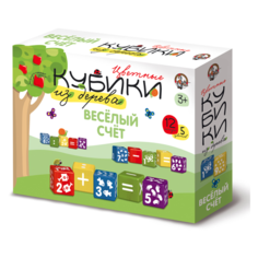 Кубики деревянные из 5 цветов "Весёлый счёт" Десятое королевство