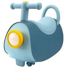 Детская каталка-толокар Arolo 3в1 с безопасными колесами, скрытой нишей для игрушек, встроенными мелодиями и передним фонарем, цвет синий