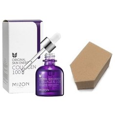 MIZON Сыворотка для лица (коллаген) COLLAGEN 100, 30мл + спонж
