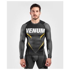 Рашгард Venum ONE FC Impact Grey/Yellow L/S M