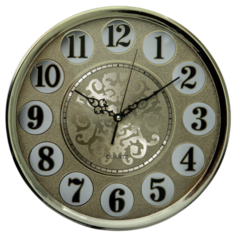 Часы настенные круглые Home art 30х30х4,1см белый, черный, желтый Olaff