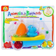 Игрушка для ванны Oubaoloon "Катер" заводная, на листе (5198)