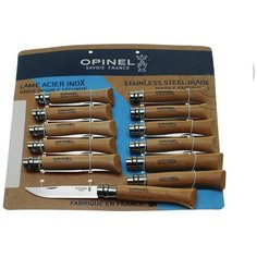 Набор ножей Opinel T095 Stainless steel knives #000938, 12 шт, блистер (4x6VRI + 4x7VRI + 4x8VRI)