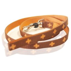 Поводок-стропа DАISKI из особо прочного нейлона с механизмом защиты от срыва на карабине. Коричневый. Размер М (открытая упаковка) Japan Premium Pet