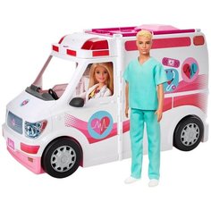 Игровой набор с куклой Barbie Барби GMG35 Клиника 2 куклы + машина скорой помощи Серия "Кем быть?"