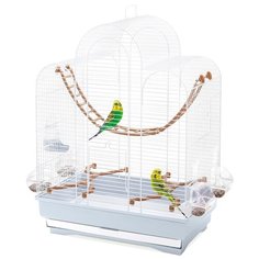 Клетка для птиц Imac Fiona, белый/морозный голубой, 50*30*65 см