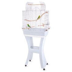 Клетка для птиц Imac Matilde, на колесах и подставке, хром/морозный голубой, 58*38*71/143 см