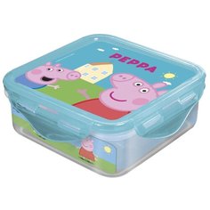 Stor Контейнер Свинка Пеппа 0.5 л, 12.3x12.3 см, прозрачный/голубой