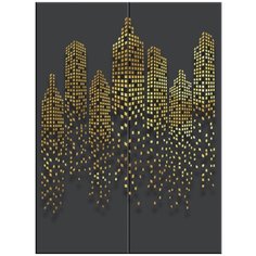 Фотообои флизелиновые Design Studio 3D Огни золотого города 2х2.7м золотистый/темно-серый