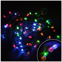 Гирлянда Волшебная страна нить LED100-5, 500 см, 100 ламп, разноцветный/зеленый провод