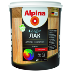 Лак Alpina Аква для стен и потолков глянцевый полиакриловый прозрачный 10 л