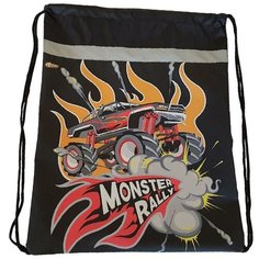 №1 School Мешок для обуви Monster Rally (1017931) черный/красный