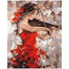 Картина по номерам ВанГогВоМне, 40х50см - Девушка со скрипкой Paintboy