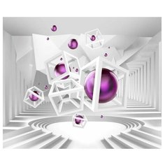 Фотообои 3D "Абстракция с фиолетовыми шарами" 300x250 (ШxВ)