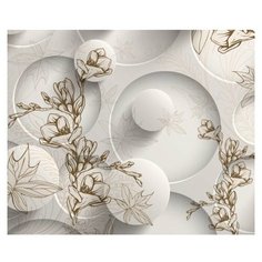 Фотообои 3D "Объемные круги с цветочным узором" 300x250 (ШxВ)